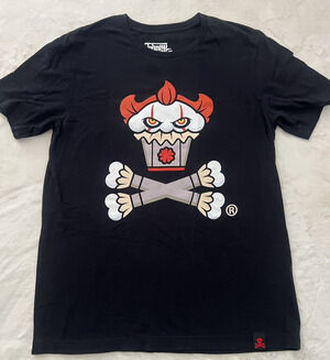 Johnny Cupcakes Clown Skull Graphic T Shirt Black Adult Large Cotton